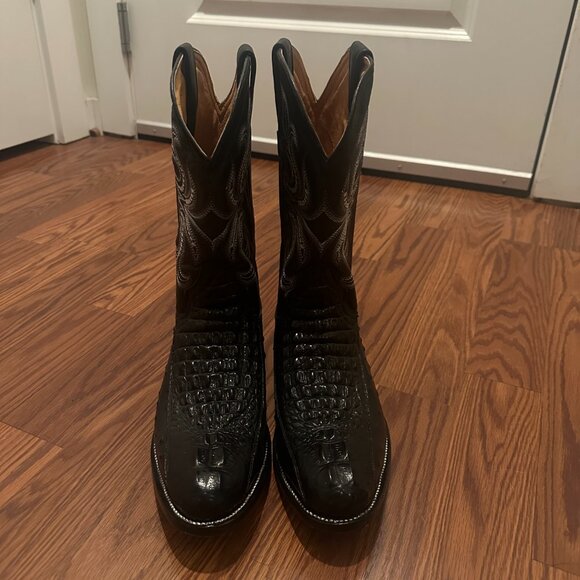 El Patron Men Alligator Leather CowBoy Boots - Picture 11 of 12